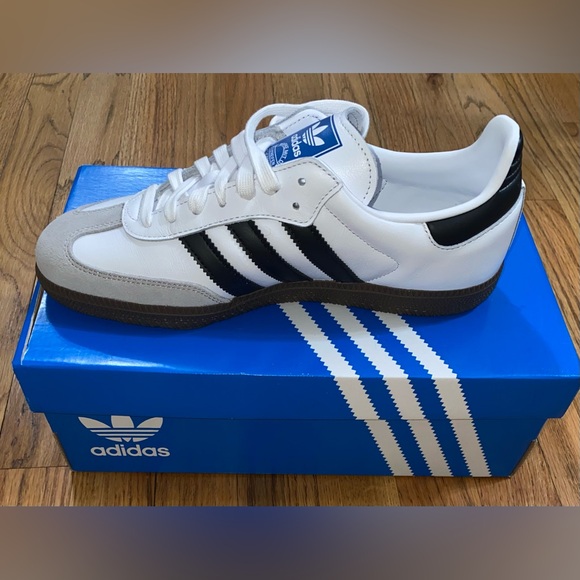 NEW Adidas Samba OG Cloud White Core Black Clear Granite B75806 Men Size 8 Shoes - Picture 2 of 8